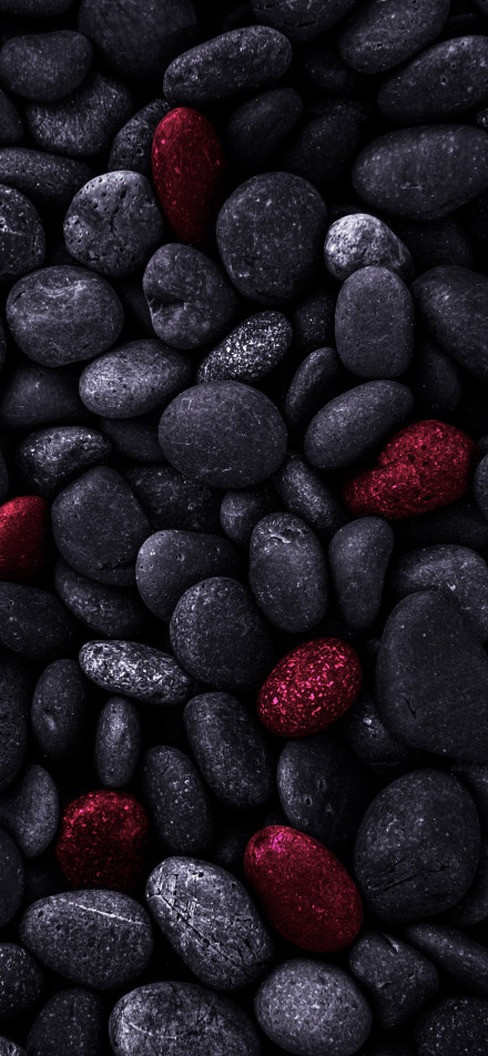 Red pebbles phone wallpaper