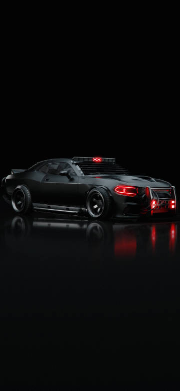 Cool black modified sports car