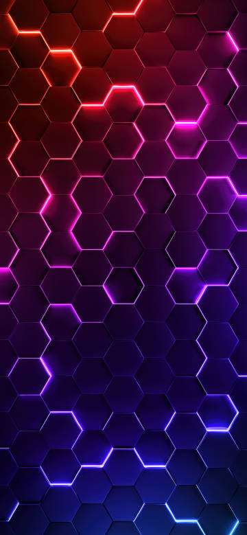 Hexagonal matrix in neon colors