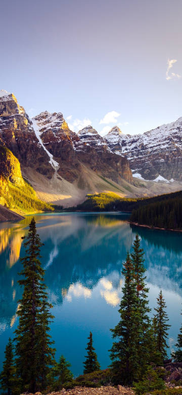 lake surrounded by snow mountains
