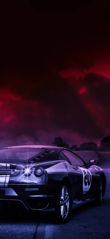 Supercar in the dark night