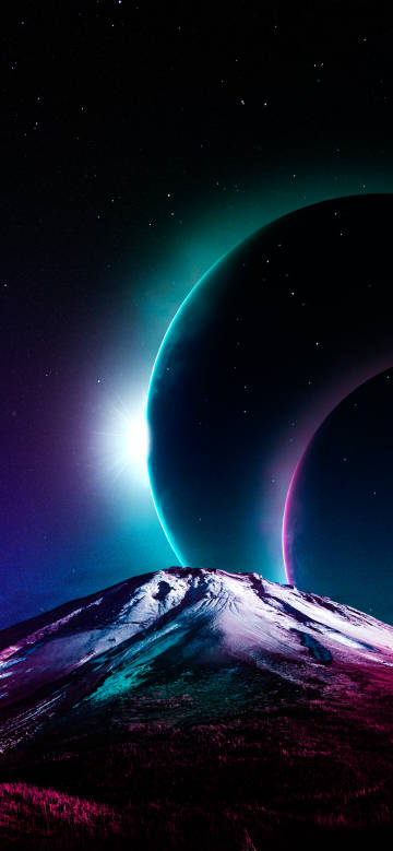 Two giant planets hovering in the sky