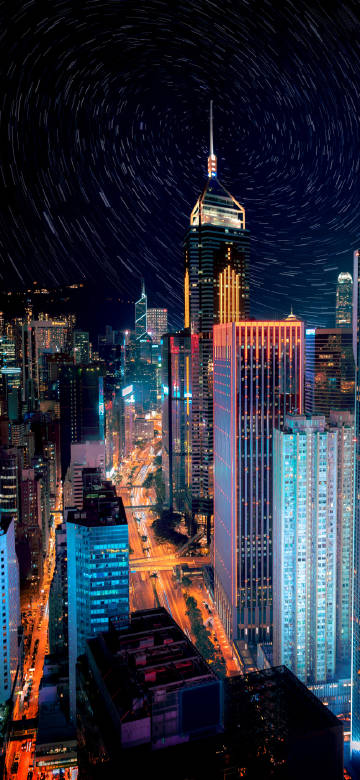 City at starry night