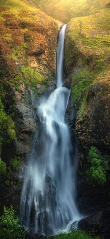 Magnificent waterfall views in the mountains