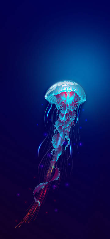 Fluorescent Jellyfish in Deep Sea