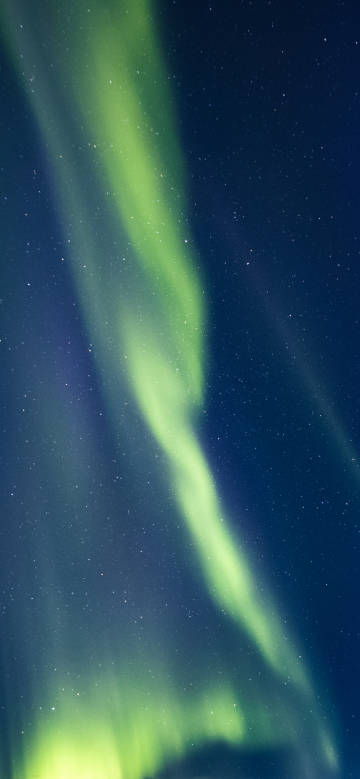 Green Aurora in Night Sky