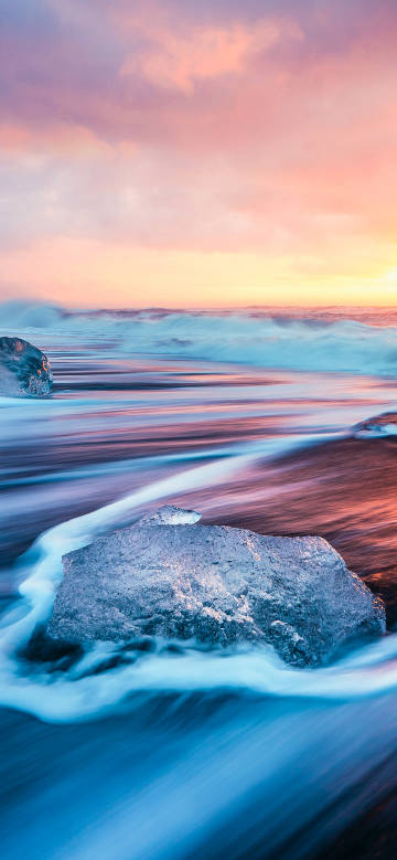 A stunning seaside view at sunset