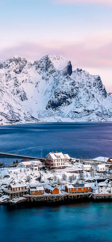 Beautiful Winter Seaside Village
