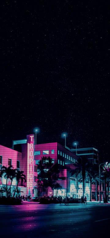 Urban Night Scene under Starlight