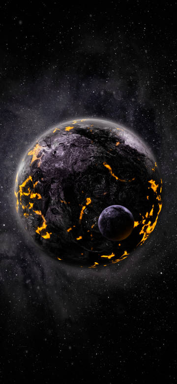 Amazing Scene of Two Planets in Space