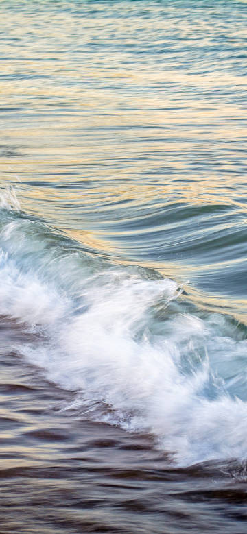 Churning white waves