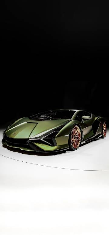 Luxurious dark green sports car