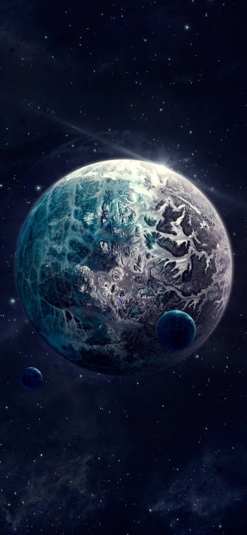 Planet in the vast starry sky