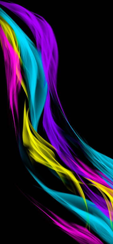 Colorful ribbons on black background