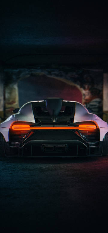 Cool sports car rear end in the dark