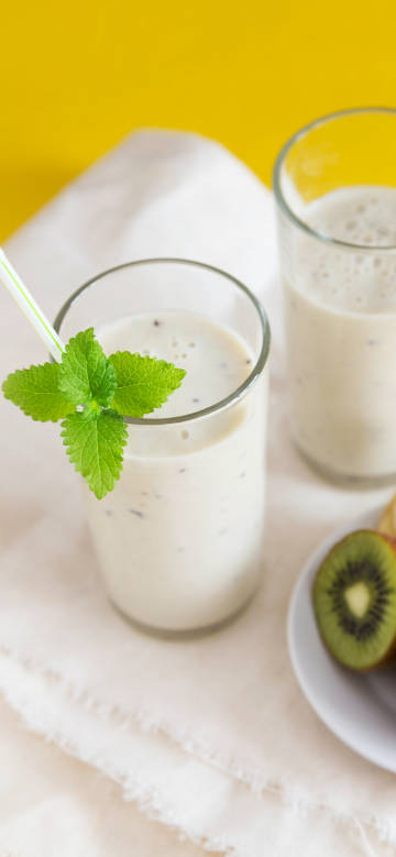 Refreshing mint-adorned drink