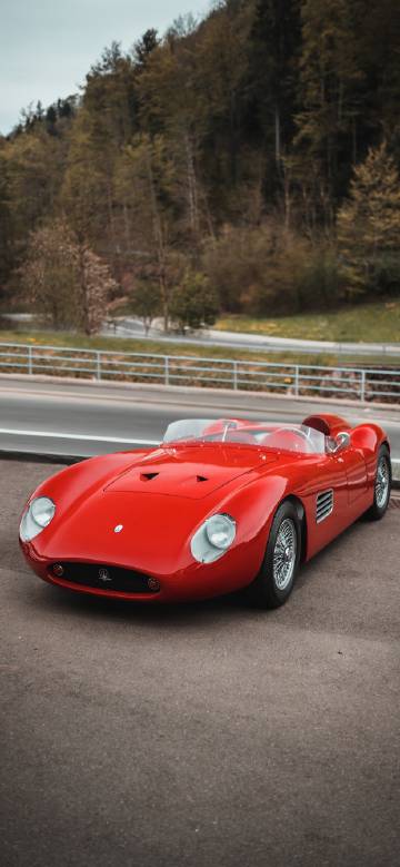 Classic maserati by the road