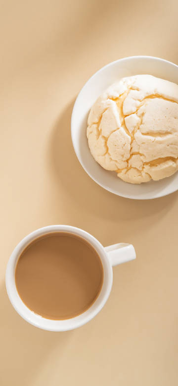 Warm coffee and snack