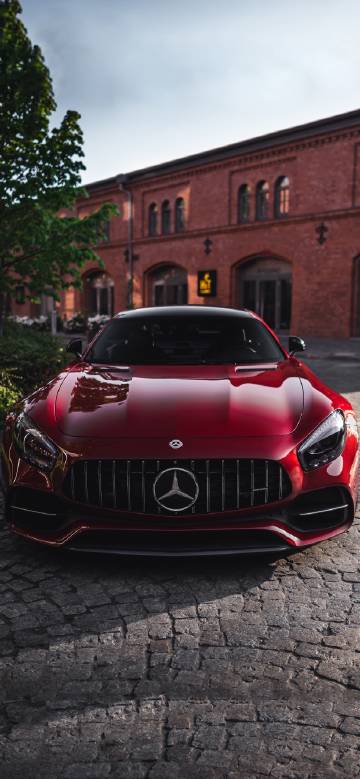 Mercedes benz sports car in urban scenery