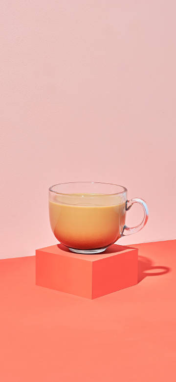 Heart-warming beverage against a minimalist background