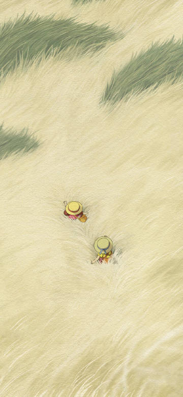 Hayao Miyazaki Anime: walking in the grass