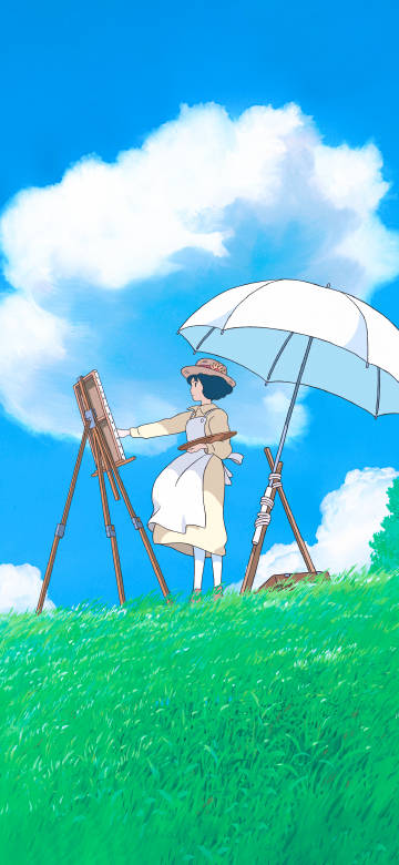 Moment of painting on the grass in "The Wind Rises"