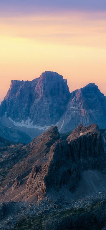 Majestic peaks at sunset