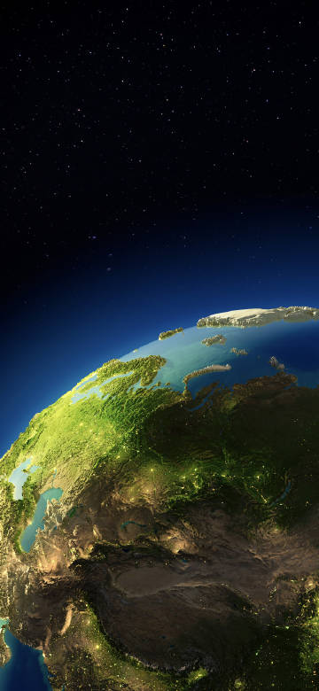 Blue planet in the vast space