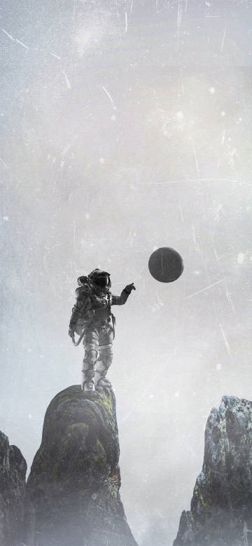 Astronaut on the cliff