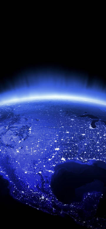 Magnificent picture of the night view of the Earth from space