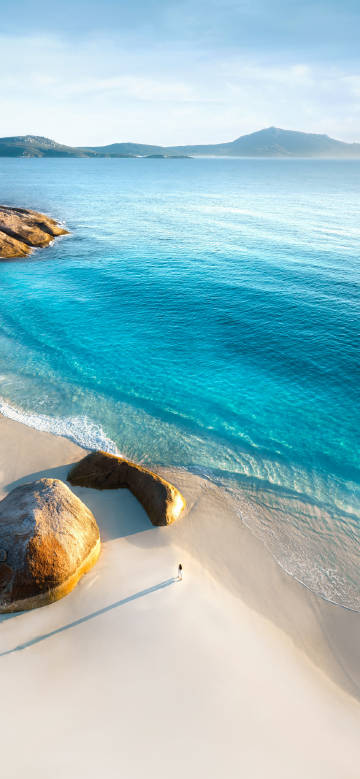 Stroll alone on the stunning seaside scenery