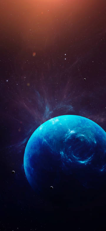 Blue planet showing swirly texture