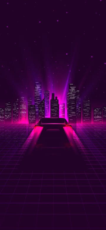 Mysterious purple urban night view