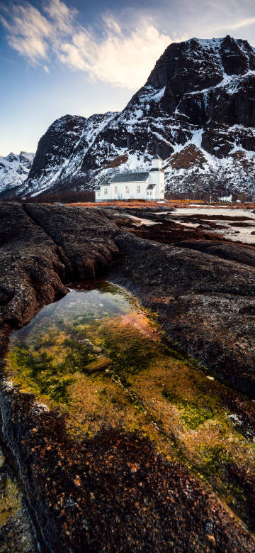 Beautiful scenery of nature and church