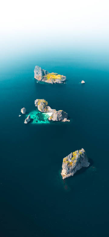 Aerial view of sea islands