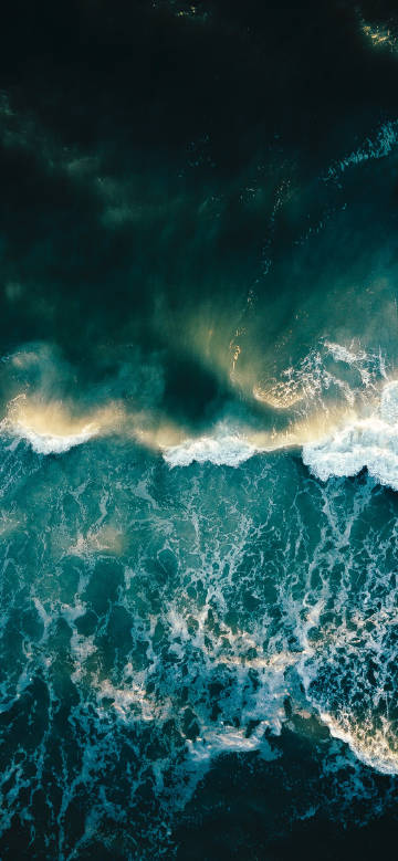 Aerial view of ocean waves