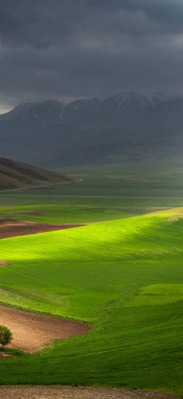 Beautiful grassland and mountain scenery