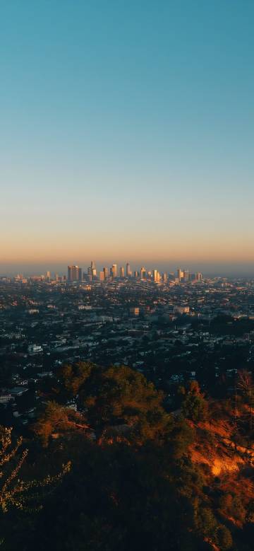 Overlooking the city at dusk