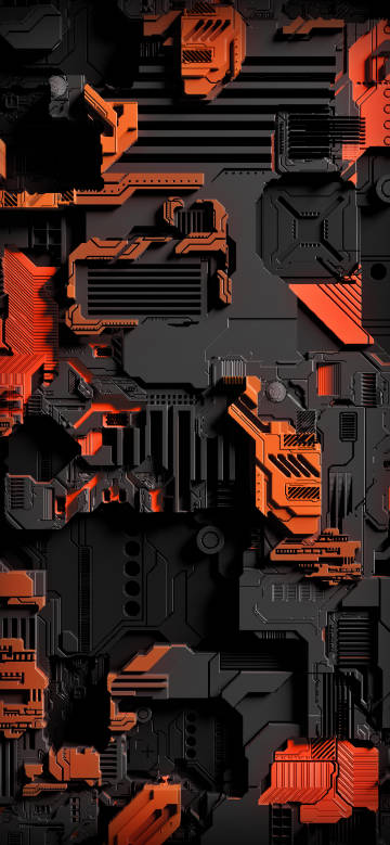 3D mechanical tech scene 4k phone wallpaper