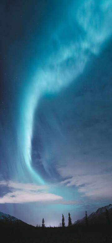 Beautiful aurora in the night sky