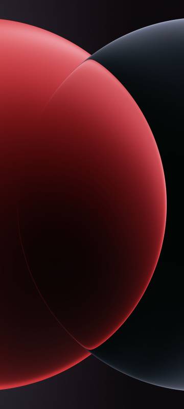 Red and black spheres 4k phone wallpaper