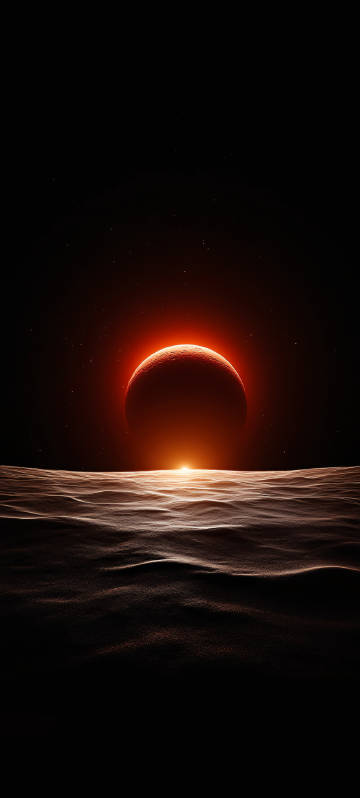 Red planet under the starry sky