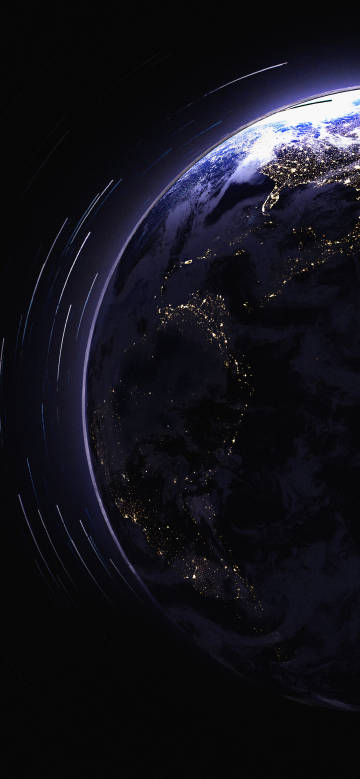 View of earth’s night Scene from space