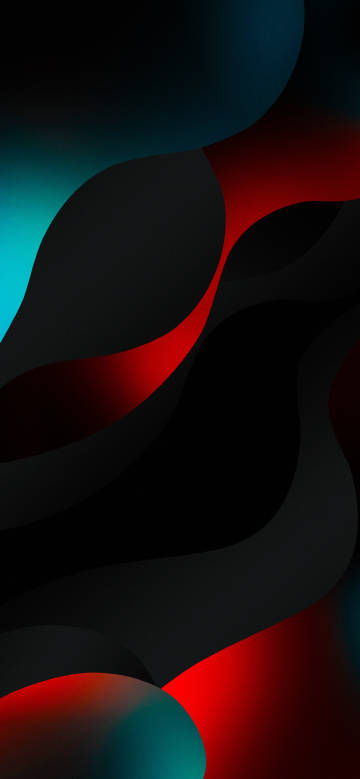 Abstract art pattern of red and blue on black background
