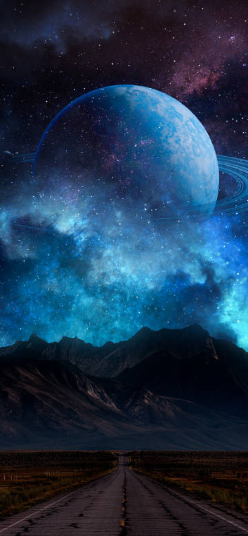 A huge planet in the dreamy sky