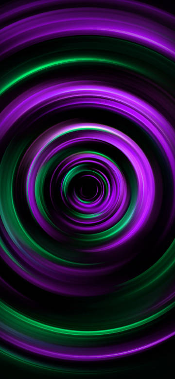 Dazzling rotating rings on a black background
