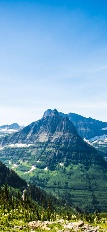 Majestic peaks in glacier national park