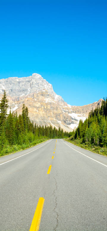 Beautiful road scenery against the blue sky