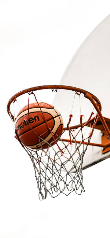 The moment the basketball goes in the basket