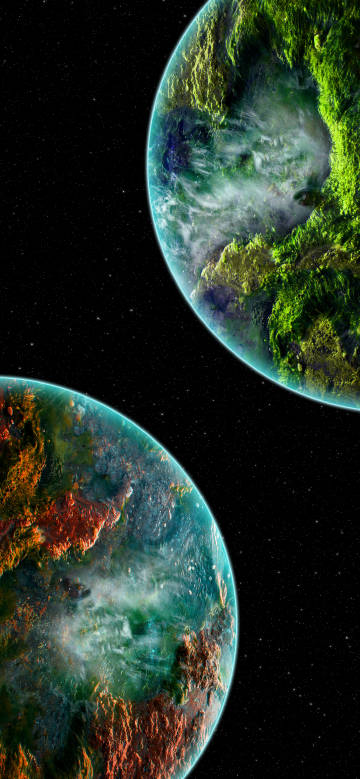 Dreamy planet scene in the universe